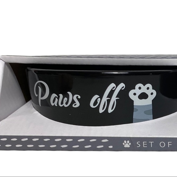 NIB Set Of 2 Pet Bowls: Paws Off & My Food - Picture 5 of 11